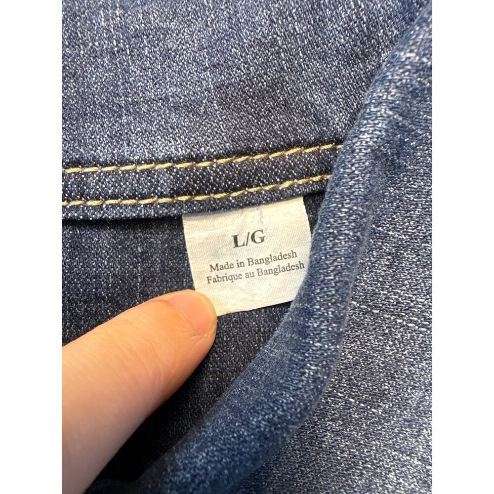 Lee Riders Women’s Denim Jacket Size Large Medium Wash Button Up - Picture 5 of 12